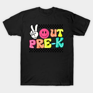 Peace Out Pre K Last Day Of School Preschool Teacher Kids T-Shirt